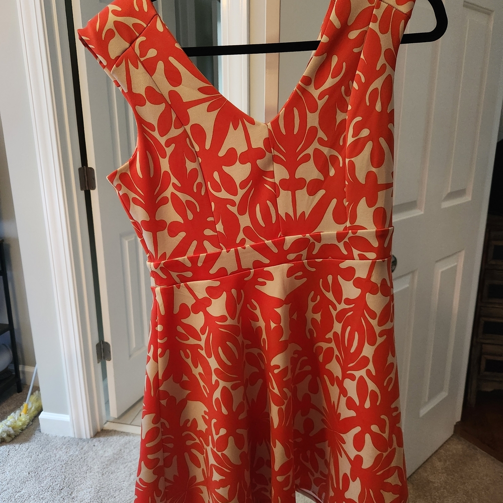 Pink Owl Vibrant Orange Sleeveless Dress Size Large - Picture 8 of 8